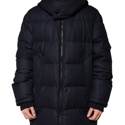 Dolce & Gabbana Black Nylon Hooded Puffer Men Coat Jacket