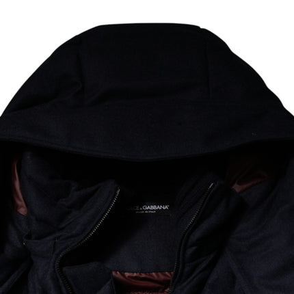 Dolce & Gabbana Black Nylon Hooded Puffer Men Coat Jacket