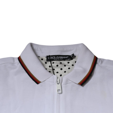 Dolce & Gabbana White Crown Men Full Zip Sweatshirt Sweater