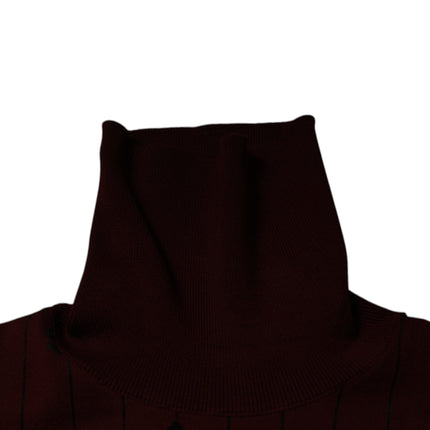 Dolce & Gabbana Maroon Monogram Turtleneck Pullover Sweater