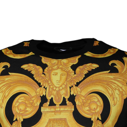 Versace Black Medusa Print Cotton Crew Neck T-shirt