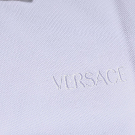Versace White Viscose Collared Men Polo Short Sleeves T-shirt