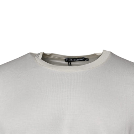 Dolce & Gabbana Off White Crew Neck Short Sleeve T-shirt