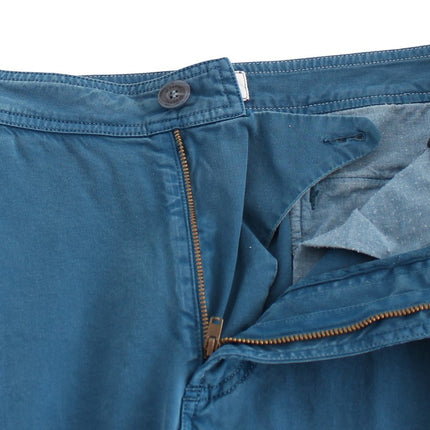 GF Ferre Blue Cotton Straight Fit Chinos