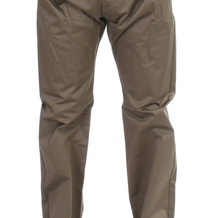 GF Ferre Green Cotton Stretch Comfort Fit Pants