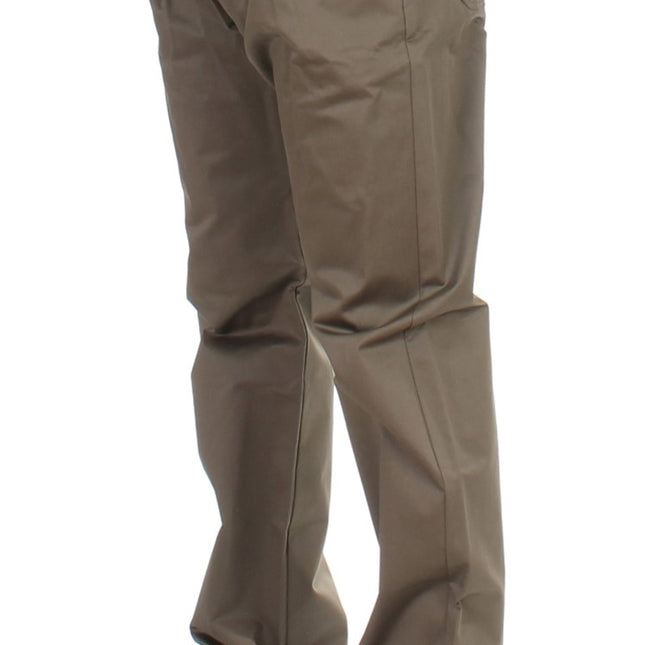 GF Ferre Green Cotton Stretch Comfort Fit Pants