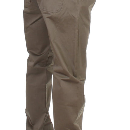 GF Ferre Green Cotton Stretch Comfort Fit Pants