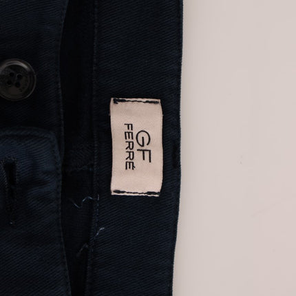 GF Ferre Blue Stretch Straight Fit Pants Chinos