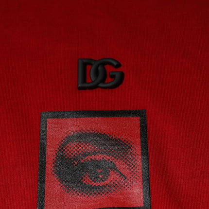Dolce & Gabbana Red DG Eye Cotton Crew Neck T-shirt