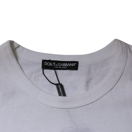 Dolce & Gabbana White Stripes Crew Neck Short Sleeves T-shirt