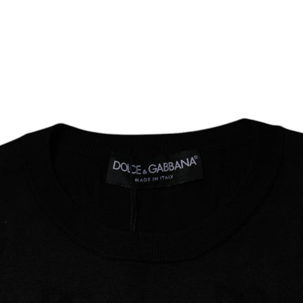 Dolce & Gabbana Black Silk Round Neck Sleeveless T-shirt