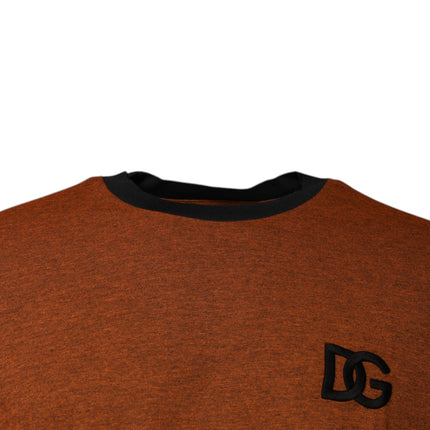 Dolce & Gabbana Brown DG Logo Cotton Crew Neck T-shirt