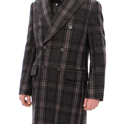 Dolce & Gabbana Gray Double Breasted Coat Jacket