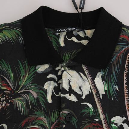 Dolce & Gabbana Black Volcano Sicily Short Sleeve T-Shirt