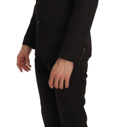 Dolce & Gabbana Brown Wool Crystal Bee Slim Fit MARTINI