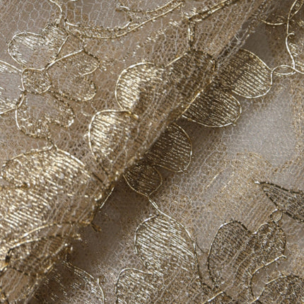 Dolce & Gabbana Gold Floral Lace A-line Sheath Mini Dress