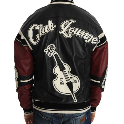 Dolce & Gabbana Leather Club Lounge Black Red Jacket
