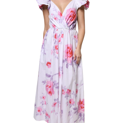 Philosophy White Floral Cotton Maxi Dress
