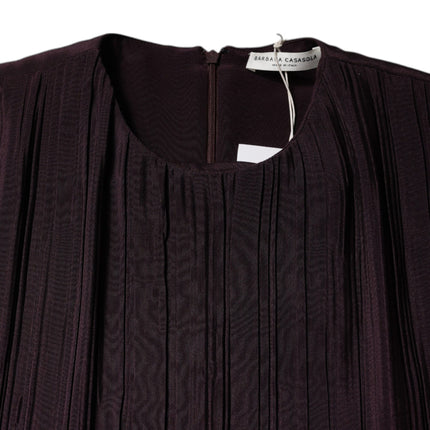 Barbara Casasola Brown Silk Short Sleeves Sheath Maxi Dress