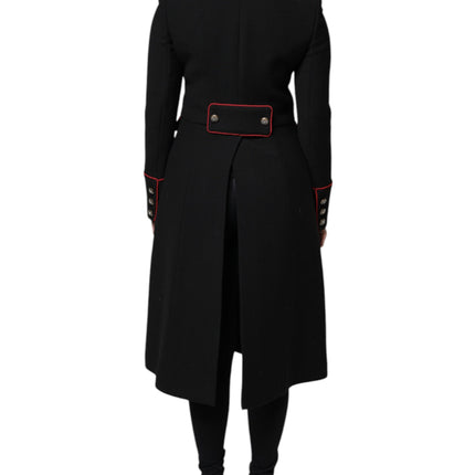 Dolce & Gabbana Black Single Breasted Trench Coat Jacket