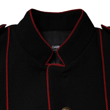 Dolce & Gabbana Black Single Breasted Trench Coat Jacket