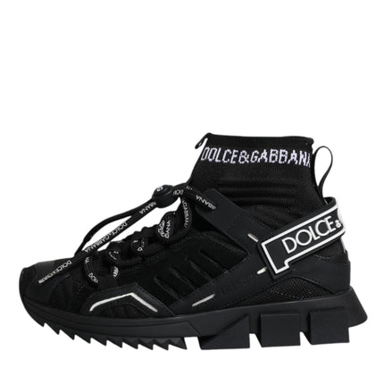 Dolce & Gabbana Black Sorrento Socks Logo Sneakers Shoes