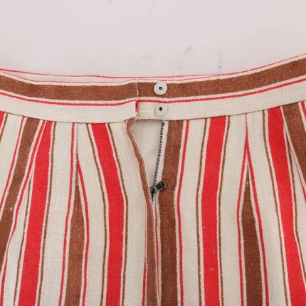 Dolce & Gabbana Multicolor Portofino Stripes Cotton Midi Skirt