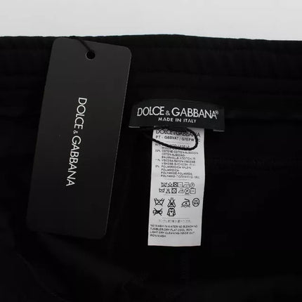 Dolce & Gabbana Black Gray Wool Casual Trousers Stripe Pants