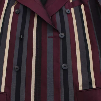 Dolce & Gabbana Multicolor Striped Runway 3 Piece Slim Fit Vest Suit
