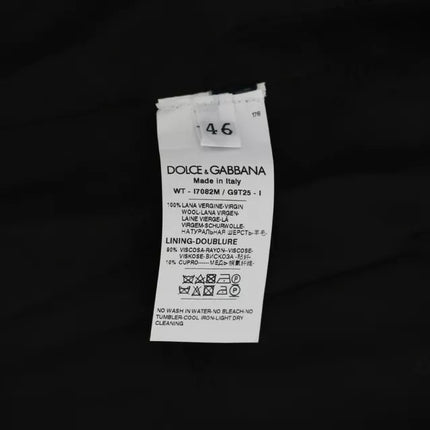 Dolce & Gabbana Black Wool Logo Waistcoat Vest