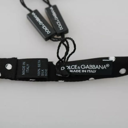 Dolce & Gabbana Black Polka Dots Adjustable Neck Bow Tie