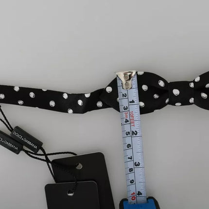 Dolce & Gabbana Black Polka Dots Adjustable Neck Bow Tie