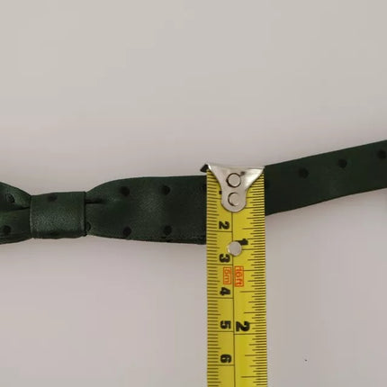 Dolce & Gabbana Green Silk Dotted Mens Necktie Bow Tie