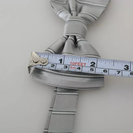 Dolce & Gabbana Light Gray Lining Adjustable Neck Butterfly Bow Tie
