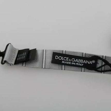 Dolce & Gabbana Light Gray Lining Adjustable Neck Butterfly Bow Tie