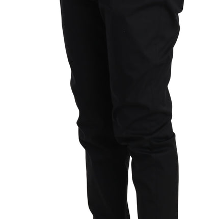 Dolce & Gabbana Black Cotton Stretch Formal Trousers Pants