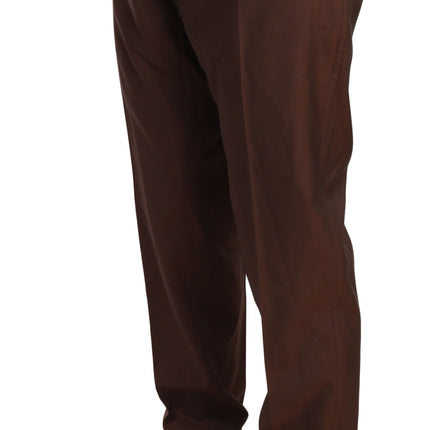 Dolce & Gabbana Brown Wool Silk Formal Trousers Pants