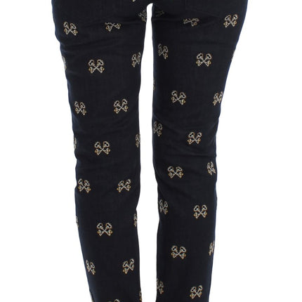 Dolce & Gabbana Blue Key Embroidered Slim Fit KATE Jeans