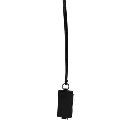 Dolce & Gabbana Black Horse Leather Lanyard Logo Card Holder Wallet