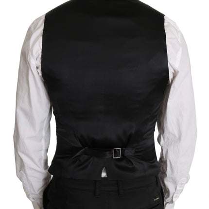 Dolce & Gabbana Gray Wool Double Breasted Waistcoat Vest