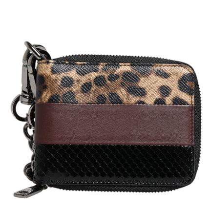 Dolce & Gabbana Multicolor Leopard Leather DG Bifold Card Holder Wallet