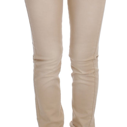 Cavalli Beige Wash Slim Fit Cotton Stretch Jeans