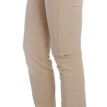Cavalli Beige Wash Slim Fit Cotton Stretch Jeans
