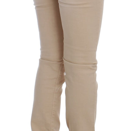 Cavalli Beige Wash Slim Fit Cotton Stretch Jeans