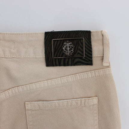 Cavalli Beige Wash Slim Fit Cotton Stretch Jeans