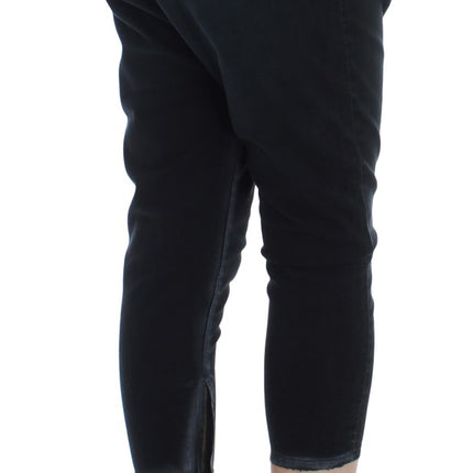 Cavalli Blue Cotton Stretch Baggy Relax Jeans