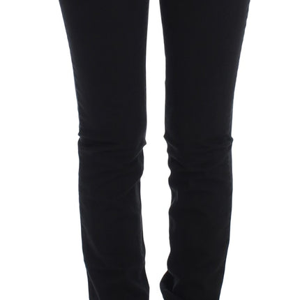 Cavalli Black Cotton Stretch Slim Skinny Fit Jeans