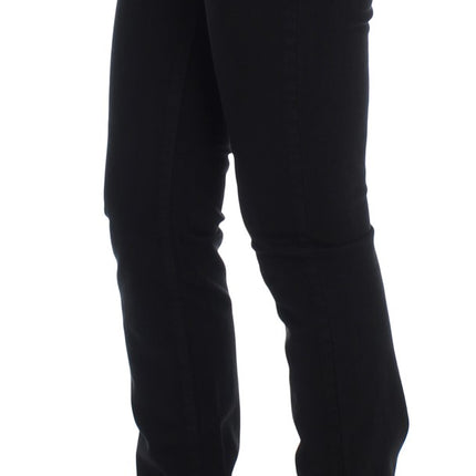 Cavalli Black Cotton Stretch Slim Skinny Fit Jeans