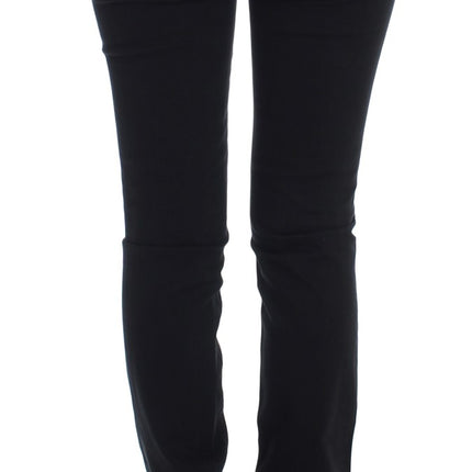 Cavalli Black Cotton Stretch Slim Skinny Fit Jeans