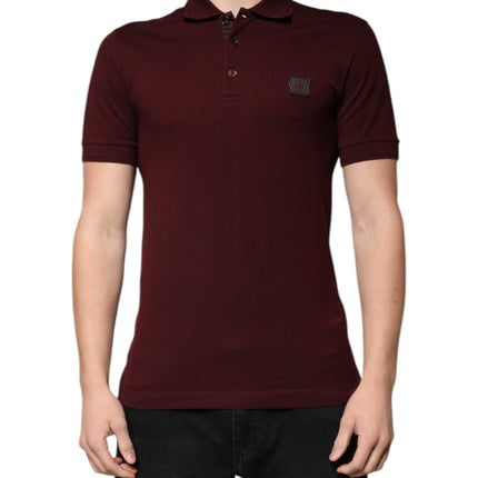Dolce & Gabbana Maroon Collared Short Sleeves Polo T-shirt